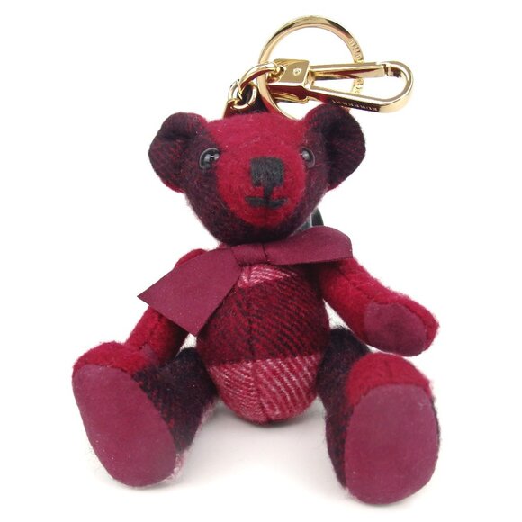 Authentic BURBERRY Teddy bear key ring cotton [Used] - Picture 1 of 8